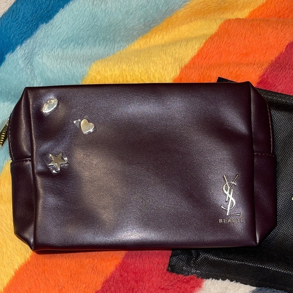Yves Saint Laurent Black and Gold Beauty Pouch - Picture 4 of 8